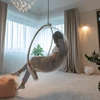 Függő fotel, átlátszó/arany/szürke, BUBBLE NEW TYP 1