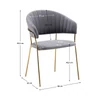 Design étkezőszék, szürkésbarna Velvet szövet/gold króm arany, DASMIN TYP 1