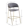 Design bárszék, szürkésbarna Velvet szövet/gold króm arany, DASMIN TYP 2