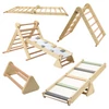 Montessori Pikler-háromszög 3 az 1-ben, természetes/színes, OPRIN