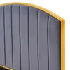 Ágy ráccsal, 160x200, sötétszürke Velvet szövet/gold arany króm, GEORGIA