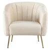 Design fotel, bézs Velvet szövet/gold króm-arany, BAGY