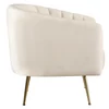 Design fotel, bézs Velvet szövet/gold króm-arany, BAGY