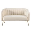 Design kétszemélyes kanapé, bézs Velvet szövet/gold króm-arany, BAGY