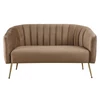 Design kétszemélyes kanapé, barna Velvet szövet/gold króm-arany, BAGY
