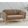 Design kétszemélyes kanapé, barna Velvet szövet/gold króm-arany, BAGY