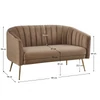 Design kétszemélyes kanapé, barna Velvet szövet/gold króm-arany, BAGY