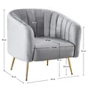 Design fotel, szürke Velvet szövet/gold króm-arany, BAGY