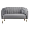 Design kétszemélyes kanapé, szürke Velvet szövet/gold króm-arany, BAGY