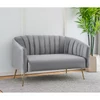 Design kétszemélyes kanapé, szürke Velvet szövet/gold króm-arany, BAGY