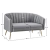Design kétszemélyes kanapé, szürke Velvet szövet/gold króm-arany, BAGY
