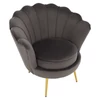 Art-deco stílusú fotel, szürkésbarna Velvet szövet/gold arany króm, NOBLEO