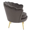 Art-deco stílusú fotel, szürkésbarna Velvet szövet/gold arany króm, NOBLEO