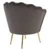 Art-deco stílusú fotel, szürkésbarna Velvet szövet/gold arany króm, NOBLEO