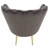 Art-deco stílusú fotel, szürkésbarna Velvet szövet/gold arany króm, NOBLEO