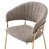 Design étkezőszék, barna szövet/gold króm arany, DASMIN TYP 1
