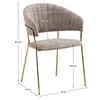 Design étkezőszék, barna szövet/gold króm arany, DASMIN TYP 1