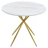 Étkezőasztal, fehér márvány/gold arany króm, átmérő 90 cm, MEKNER