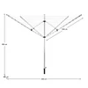 Kerti ruhaszárító, ezüst/fekete, 50 m, ROTARY NEW TYP 1
