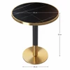 Étkező bisztró asztal, fekete márvány/fekete/arany, átmérő 80 cm, OREN