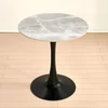 Étkezőasztal, szürke márvány/fekete, átmérő 90 cm, LORIAN TYP 1