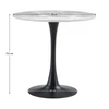 Étkezőasztal, szürke márvány/fekete, átmérő 90 cm, LORIAN TYP 1