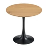 Étkezőasztal, tölgy/fekete, átmérő 80 cm, REVENTON NEW