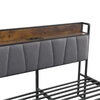 Ágy ágyráccsal és kihúzható pótággyal, 140x200, fekete/szürke, NORDO