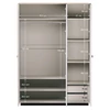Szekrény tükörrel, szürkésbarna Taupe/silverjack tölgy, DOMCA 3D