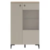 Alacsony vitrin, szürkésbarna Taupe/silverjack tölgy, DOMCA 1D1W/140