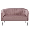 Design kétszemélyes kanapé, rózsaszín Velvet szövet/króm-ezüst, BAGY