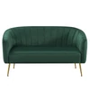 Design kétszemélyes kanapé, sötétzöld Velvet szövet/gold króm-arany, BAGY