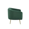 Design kétszemélyes kanapé, sötétzöld Velvet szövet/gold króm-arany, BAGY