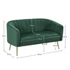 Design kétszemélyes kanapé, sötétzöld Velvet szövet/gold króm-arany, BAGY