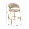 Design bárszék, bézs Velvet szövet/gold króm arany, DASMIN NEW TYP 2