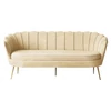 Luxus kanapé, 3 személyes, bézs Velvet szövet/arany, Art-deco, NOBLEO TYP 2