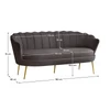 Luxus kanapé, 3 személyes, szürkésbarna Velvet szövet/arany, Art-deco, NOBLEO TYP 2