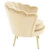 Art-deco stílusú fotel, bézs Velvet szövet/gold arany króm, NOBLEO