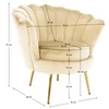 Art-deco stílusú fotel, bézs Velvet szövet/gold arany króm, NOBLEO