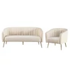 Design 3-as ülés kanapé, bézs Velvet szövet/gold króm-arany, BAGY