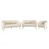 Design 3-as ülés kanapé, bézs Velvet szövet/gold króm-arany, BAGY