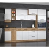 Felső sarokszekrény, fehér extra magas fényű HG/lancelot tölgy, VEGA 58x58 GN-72  1F