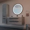TMP IRON fürdőszobai tükör 70 cm - világítással - FEKETE keret - kerek