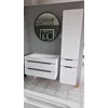 TMP IRON fürdőszobai tükör 90 cm - FEKETE keret - kerek