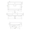 TMP LUX 80 fali fürdőszobabútor - CeraStyle SHARP FEKETE mosdóval - 80 x 48 cm