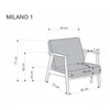 MILANO 1S pihenő szék, szín: olíva/sötét dió