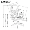 GANDALF szék, fekete/szürke