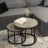 ROCKY Beton/Fekete Asztal Garnitúra