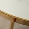 TINGA asztal 100 cm üveg fehér márvány/arany