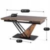 REX Kihúzható Asztal 160-220 cm MDF Rusztikus Tölgy/Fekete